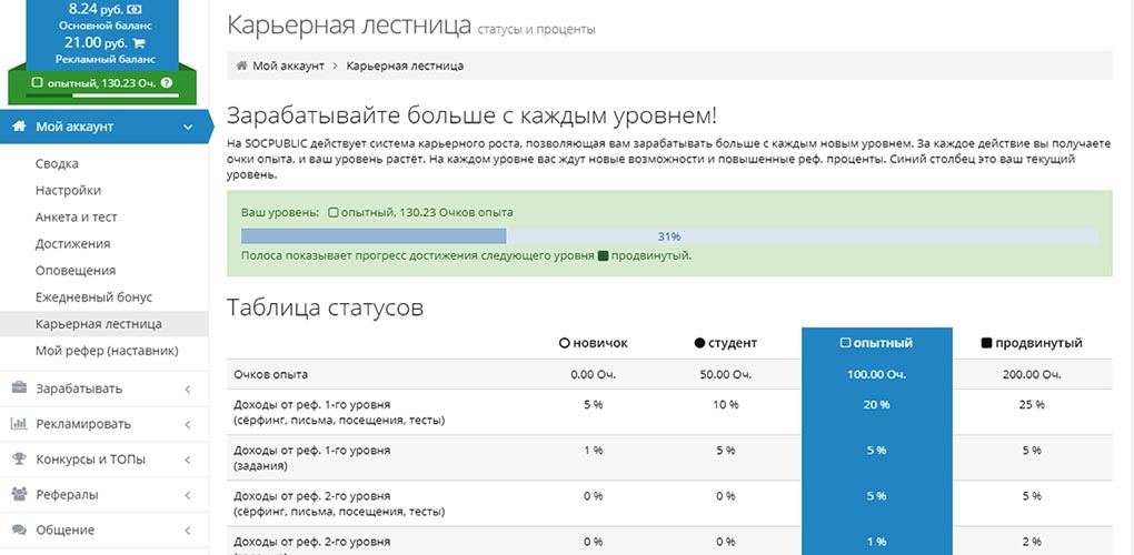socpublic карьерная лесница